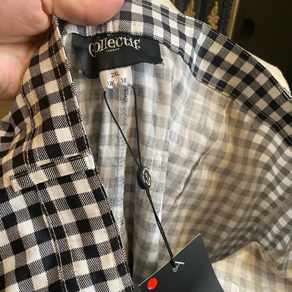 Collectif Clothing Gingham Trousers NWT XXL - Picture 4 of 5